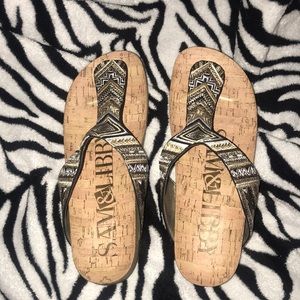Black and Gold Sam and Libby Sandals